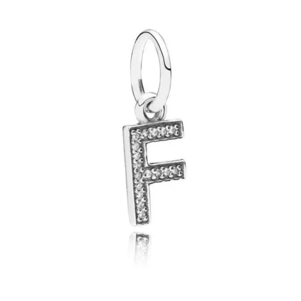~NEW~ Pandora Alphabet Letter F Dangle CZ